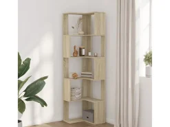 Estantería de esquina 5 niveles madera roble Sonoma 50x50x179cm