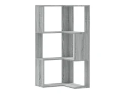 Estantería de esquina 3 niveles madera gris Sonoma 50x50x102 cm