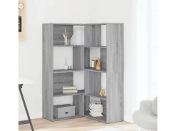 Estantería de esquina 4 niveles madera gris Sonoma 85x85x140 cm