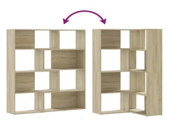 Estantería de esquina 4 niveles madera roble Sonoma 85x85x140cm