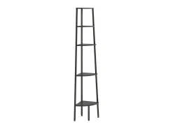 Estantería de esquina de 5 niveles negra 45,5x31,5x180 cm ES497703