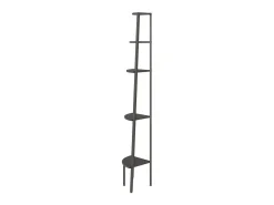 Estantería de esquina de 5 niveles negra 45,5x31,5x180 cm ES497703