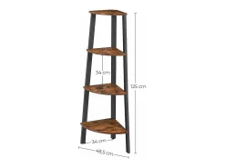 Estantería de esquina industrial de 4 niveles - L48,5 x H125 cm