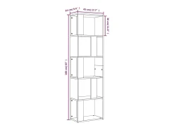 Estantería de madera contrachapada roble ahumado 45x24x160 cm
