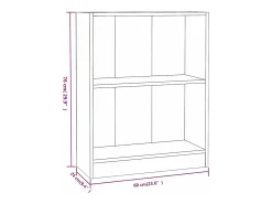 Estantería de madera contrachapada negro 60x24x74,5 cm