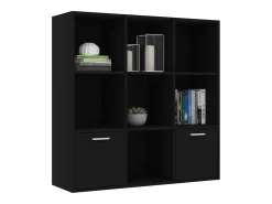 Estantería de madera contrachapada negro 98x30x98 cm