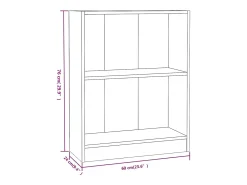 Estantería de madera contrachapada color roble 60x24x74,5 cm