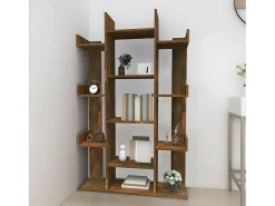 Estantería de madera contrachapada roble ahumado 86x25,5x140 cm