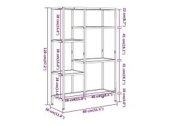 Estantería de madera contrachapada y acero 80x30x120 cm ES724487
