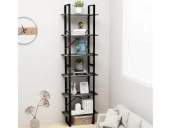Estantería de madera contrachapada gris 60x30x210 cm ES453653