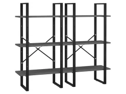 Estantería de madera contrachapada gris 60x30x210 cm ES453653