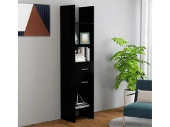 Estantería de madera contrachapada negro 40x35x180 cm