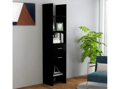 Estantería de madera contrachapada negro 40x35x180 cm