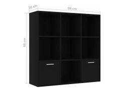 Estantería de madera contrachapada negro 98x30x98 cm