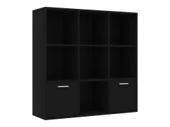 Estantería de madera contrachapada negro 98x30x98 cm