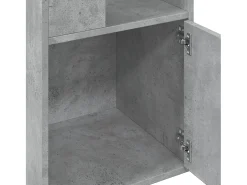 Estantería de madera de ingeniería gris hormigón 40x36x189 cm