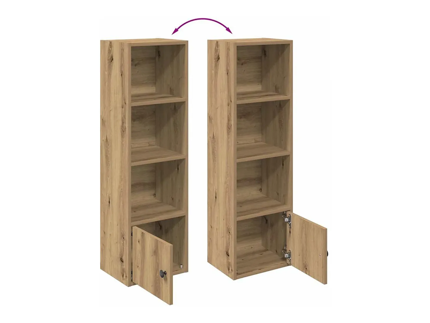 Estantería de madera de ingeniería roble artisan 31x24x102 cm