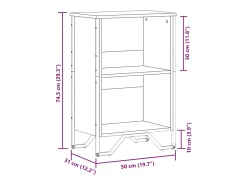 Estantería de madera de ingeniería marrón roble 50x31x74,5 cm