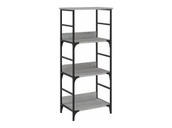 Estantería de madera de ingeniería gris Sonoma 50x33x117,5 cm