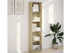 Estantería de madera de ingeniería roble Sonoma 40x24x176 cm