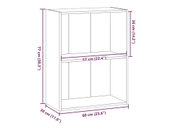 Estantería de madera de ingeniería gris Sonoma 60x30x77 cm