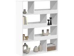Estantería de madera de ingeniería blanca 100x33x125,5 cm