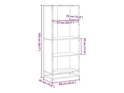 Estantería de madera de ingeniería roble Sonoma 60x35x139 cm