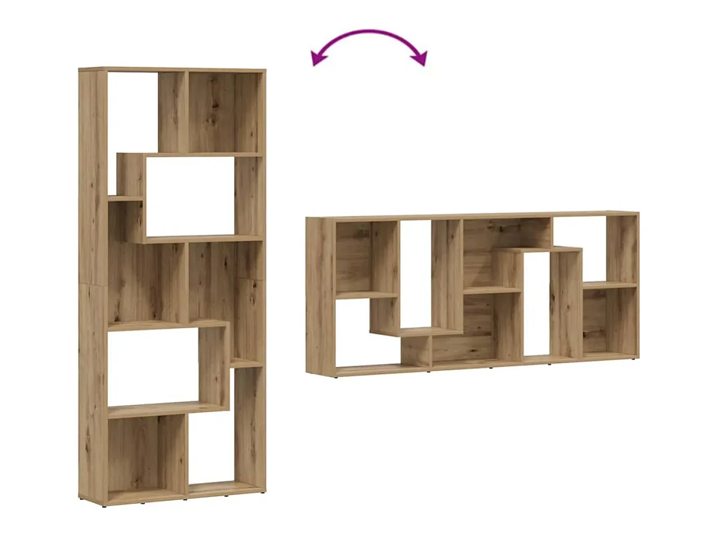 Estantería de madera de ingeniería roble artisan 67x24x161 cm
