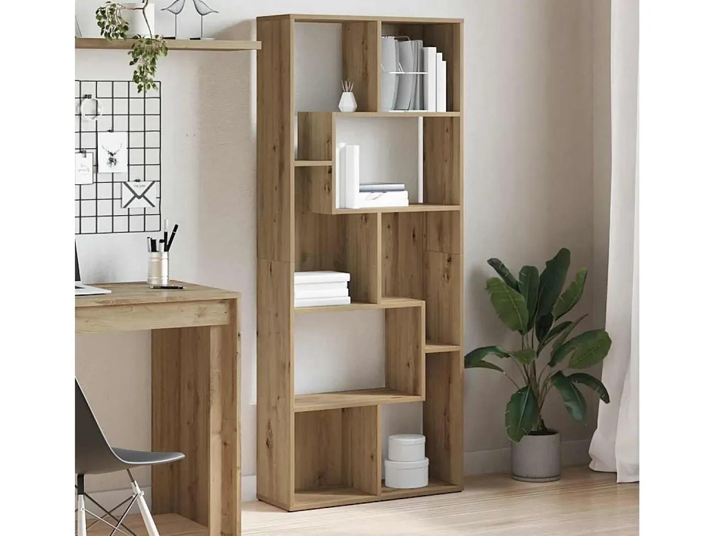 Estantería de madera de ingeniería roble artisan 67x24x161 cm