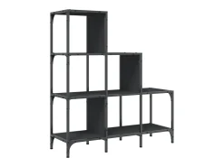 Estantería de madera de ingeniería y metal negro 92x30x102 cm