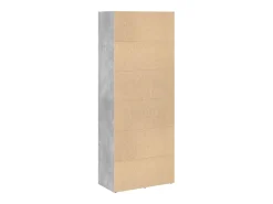 Estantería de madera de ingeniería gris hormigón 60x30x152 cm