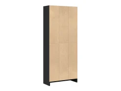 Estantería de madera de ingeniería negra 60x24x143 cm