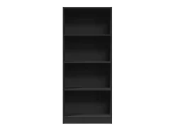 Estantería de madera de ingeniería negra 60x24x143 cm