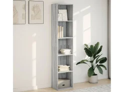 Estantería de madera de ingeniería gris Sonoma 40x30x189 cm