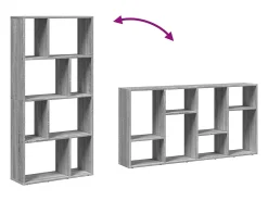 Estantería de madera de ingeniería gris Sonoma 60x20x120 cm