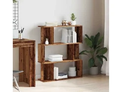 Estantería de madera de ingeniería envejecida 80x24x96 cm