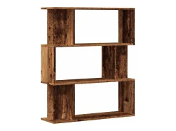 Estantería de madera de ingeniería envejecida 80x24x96 cm
