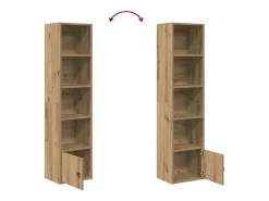 Estantería de madera de ingeniería roble artisan 31x24x127 cm