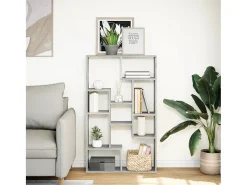 Estantería de madera de ingeniería gris Sonoma 72x20x120 cm