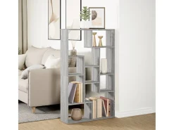 Estantería de madera de ingeniería gris Sonoma 72x20x120 cm