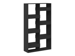 Estantería de madera de ingeniería negra 100x33x175 cm