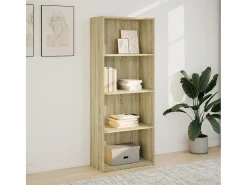 Estantería de madera de ingeniería roble Sonoma 60x30x152 cm