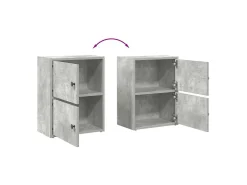 Estantería de madera de ingeniería gris hormigón 40x24x52 cm
