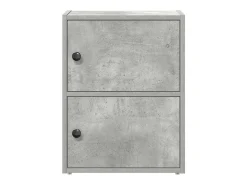 Estantería de madera de ingeniería gris hormigón 40x24x52 cm