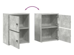 Estantería de madera de ingeniería gris hormigón 40x24x52 cm