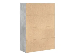Estantería de madera de ingeniería gris hormigón 80x30x114 cm