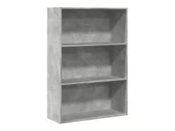 Estantería de madera de ingeniería gris hormigón 80x30x114 cm