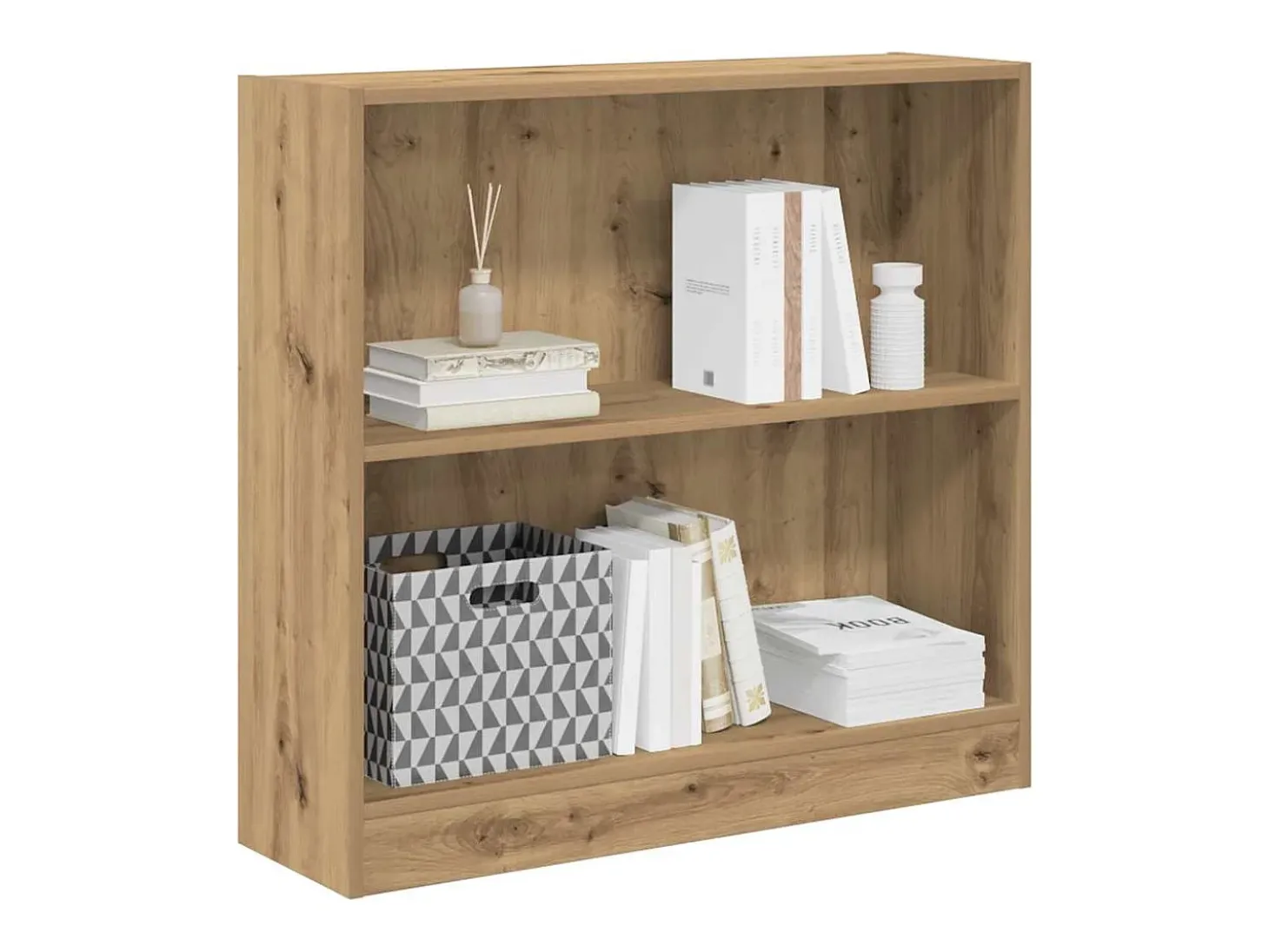 Estantería de madera de ingeniería roble artesanal 80x24x76 cm