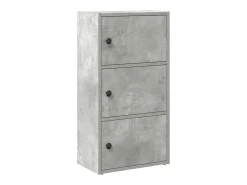 Estantería de madera de ingeniería gris hormigón 40x24x77 cm