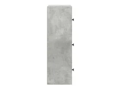 Estantería de madera de ingeniería gris hormigón 40x24x77 cm